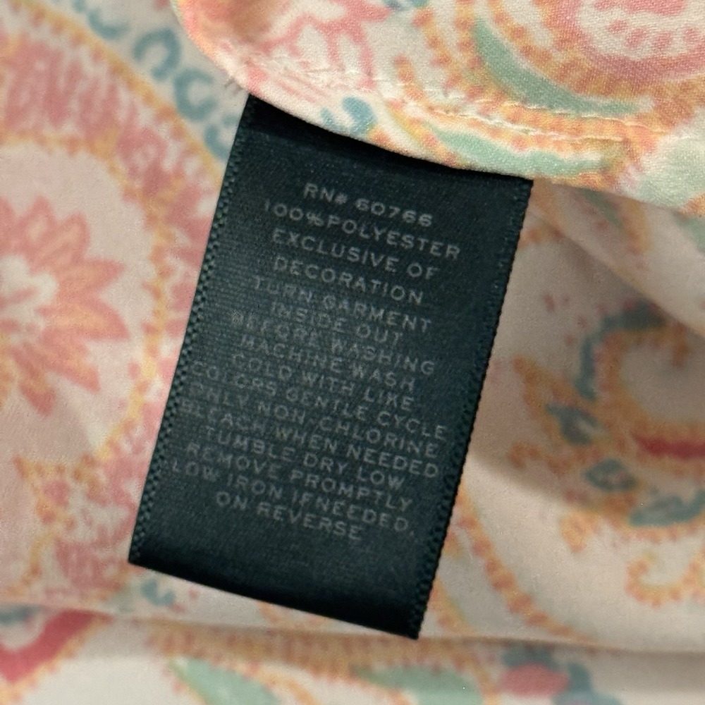 Lauren Ralph Lauren Sleepwear Paisley Satin Cami Nightgown XL Strappy Lingerie - Picture 5 of 8